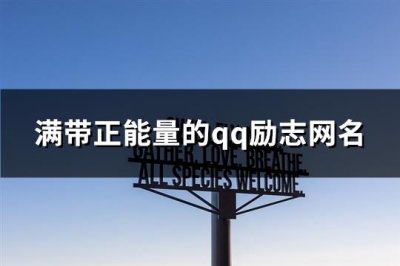 ​满带正能量的qq励志网名(391个)